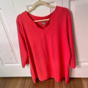 Chico's Weaved Coral Tunic Size 20
